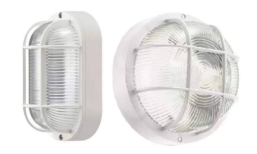 Applique murale ovale étanche IP44 avec diffuseur en verre dépoli