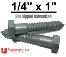  Choose Qty 1/4" x 1" Hot Dipped Galvanized Hex Head Lag Bolt Screw A307 HDG