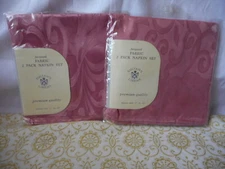 FABRIC NAPKINS Pretty Pink SULTAN'S LINENS C996N Jacquard 17x17 NEW