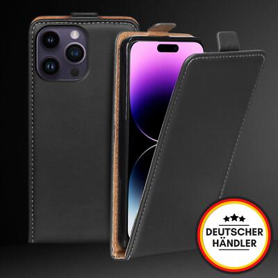 Flip Tasche für iPhone 16 Plus Pro Max Slim Case Klapp Hülle Schutz Cover matt