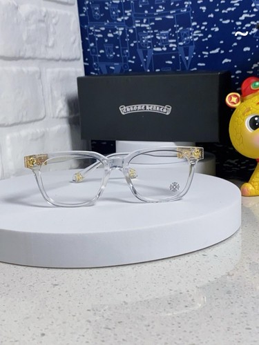 Chrome Hearts Cross Unisex Thick Frame Casual Transparent Glasses 53-18-138 - Picture 3 of 7