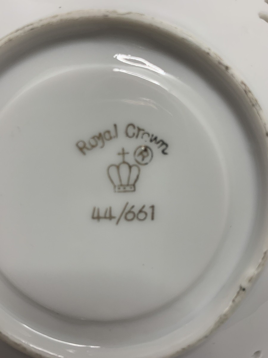 Royal Crown IRIDESCENT CUP AND SAUCER #44/661Gold Green