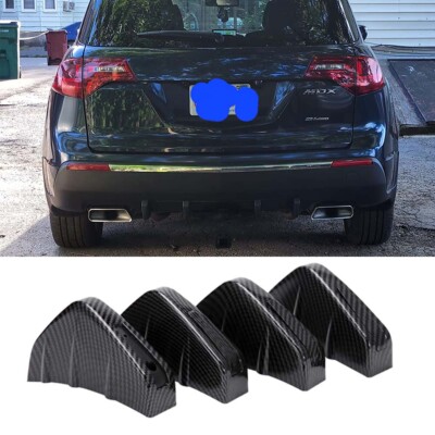 For Acura MDX Carbon Fiber Rear Bumper Diffuser Shark Fin Spoiler Lip ...
