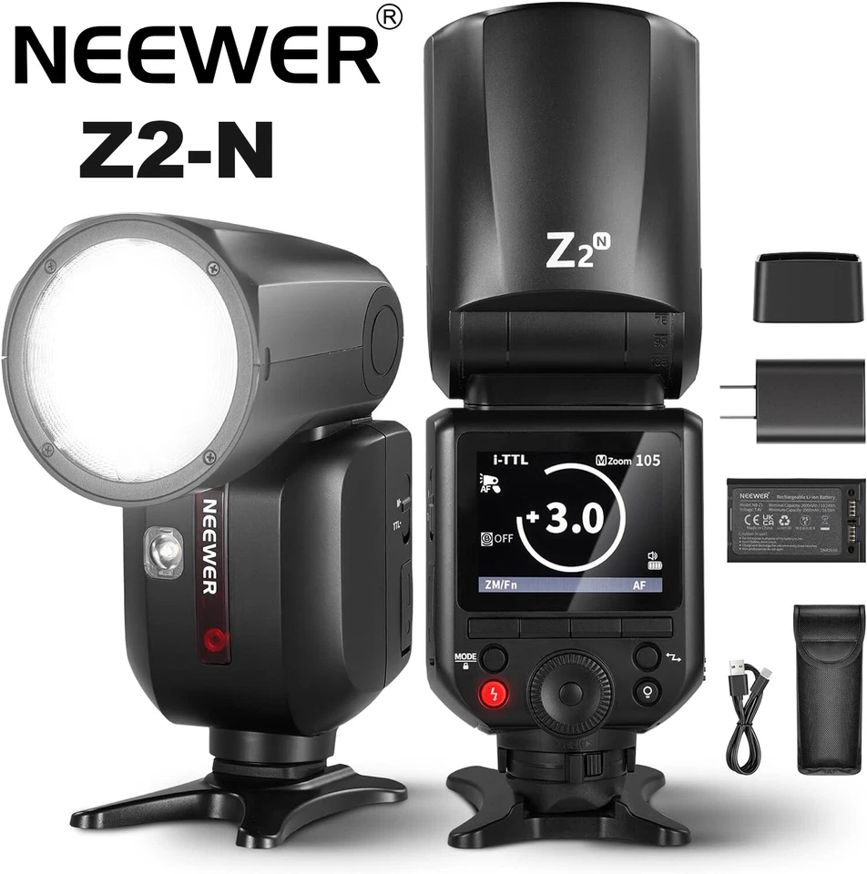 NEEWER Z2-N Z2N 2.4G TTL HSS Round Flash Light Speedlite for Nikon Cameras DSLR - Image 2 of 4