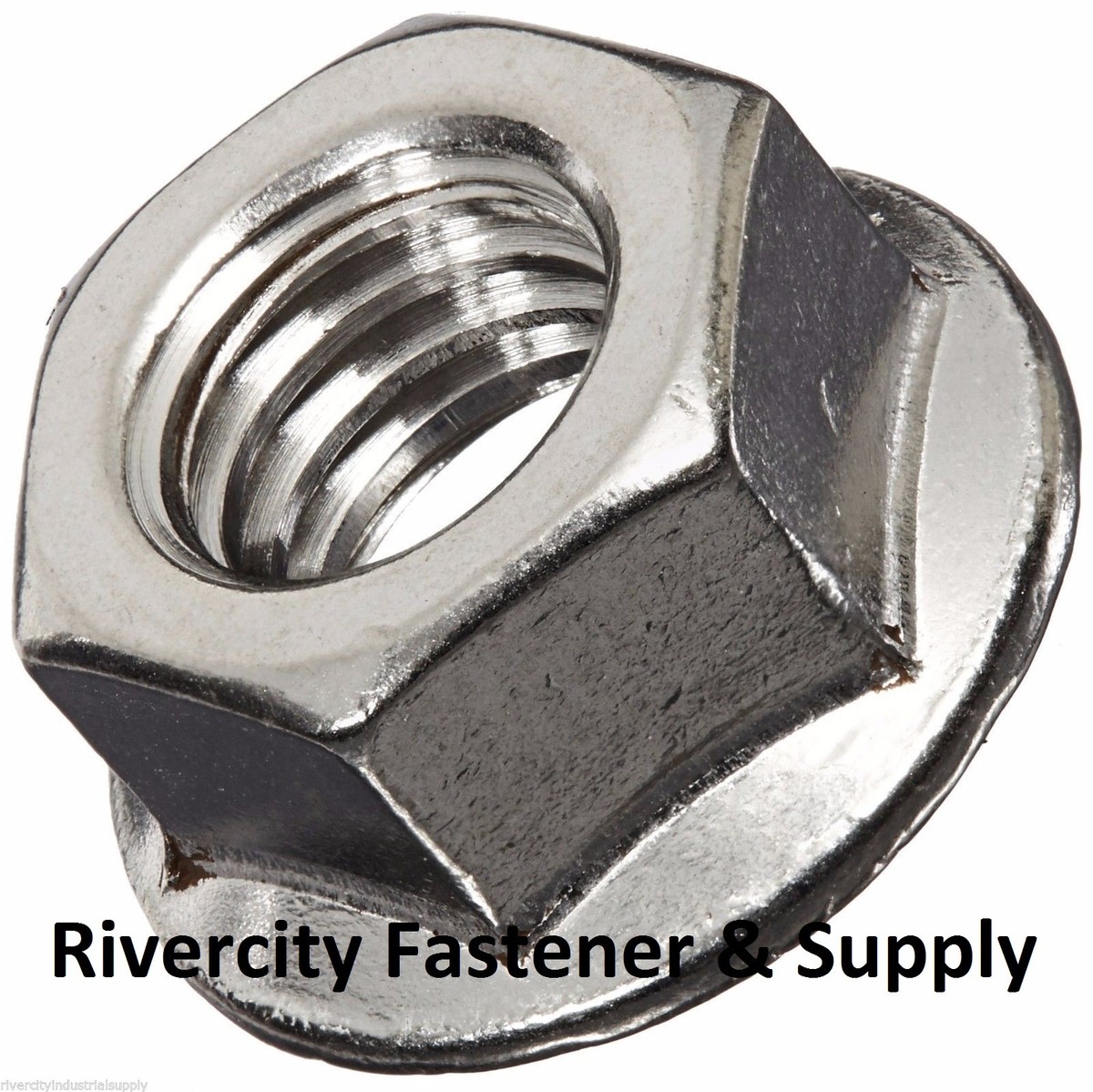 DS (2500) 5/16-18 Stainless Serrated Flange Lock Nuts / Spin