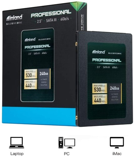 Inland Professional 240 GB 2.5 Inch 3D NAND SATA III 6Gb/s 7mm Internal SSD - Picture 6 of 6