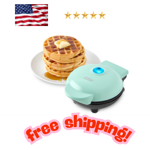 Compact 4-Inch Mini Waffle Maker with Nonstick Mold and Rapid Heating-image