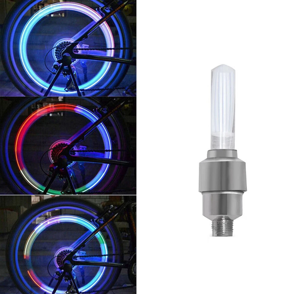 1x LED Cap Valve Wheel Tire Bicycle Bike Car Light Spoke Lamp For Motorcycle - Image 3 of 4