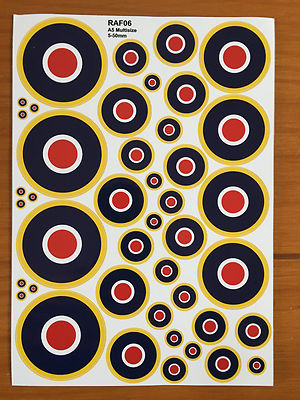 Becc RAF Roundels Type C1 1942-1947 - Vinyl Decal Multipack