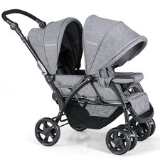 Babyjoy Double Stroller Foldable Baby Twin Lightweight Travel Stroller Infant Pu