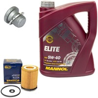 MotoröL Set 5W40 5 Liter + ÖLfilter SH 4093 P + Schraube FüR Mercedes E-Klasse