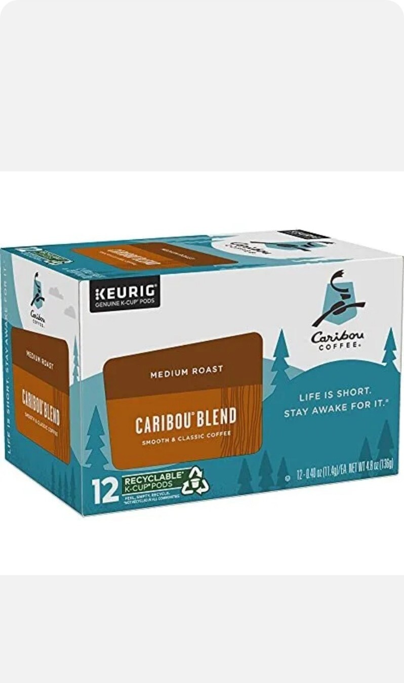 Caribou Coffee Caribou Blend Keurig KCups Coffee, 12 Count