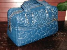 Marc Jacobs embroidered stars blue leather satchel