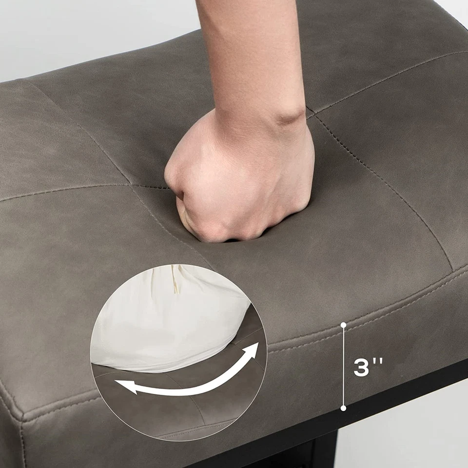 Saddle Seat Bar Stools Set of 3 Counter Height Barstool Solid Leg - Image 4 of 4