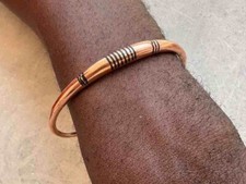 Tuareg Multiple Stripe Inlay Copper Bracelet