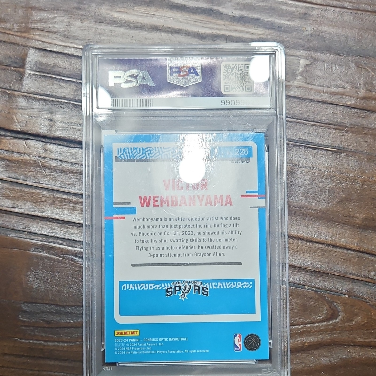 Panini 2023-24 Donruss Optic - Hyper Pink Rookie Victor Wembanyama #225 PSA - 10 view 4