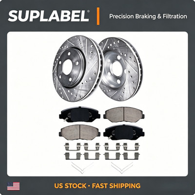 282mm Front Drilled Rotors Ceramic Brake Pads Fit Honda Accord Civic Element ILX