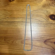 Solid Sterling Silver Twisted Braided Barley Chain $ Link Necklace 21.5” 6mm 29G