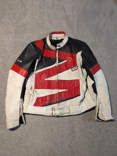 AGV Sport Jacket Mens EU 54 Leather Motorcycle Racing Coat Unpadded  - product listing photo