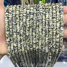 3x6mm Natural Dalmatian Jasper Heishi Disc Spacer Beads for Jewelry Making 15 IN