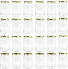 Nutley's 24 × 370ml, 1lb Jam Jars with Twist Off Gold Lids – Glass Jars