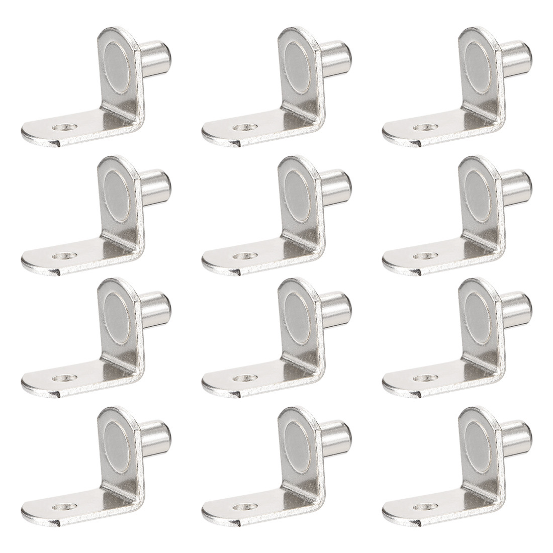 6mm L-Shaped Cabinet Shelf Support Pegs with Hole - 40pcs Bracket Kit-image