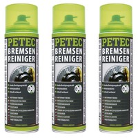Petec 3X Bremsenreiniger Montagereiniger Entfetter 360° Ventil Spray 500Ml