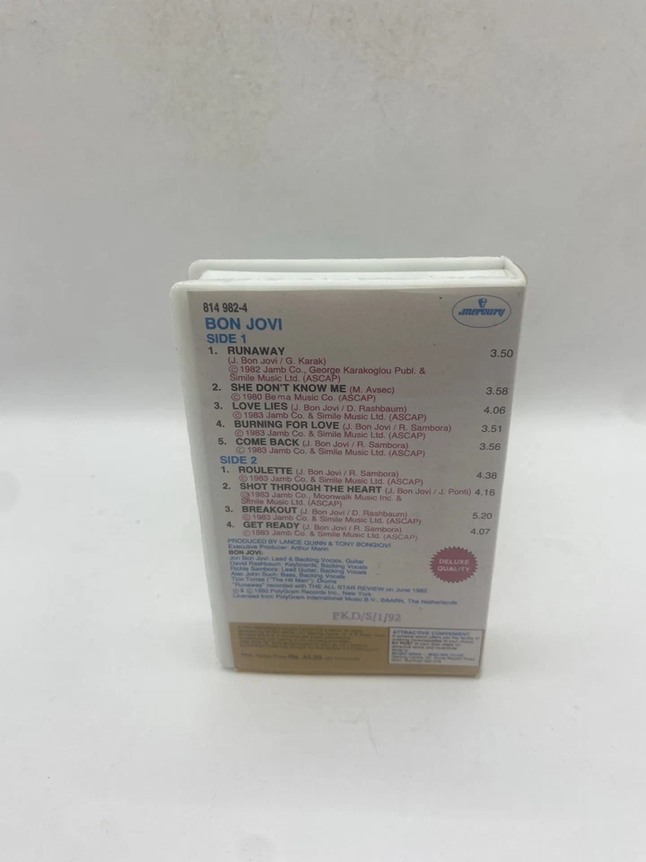 BON JOVI - Bon Jovi - Cassette Tape Clamshell Insanely Rare Indian Version - Image 2 of 4