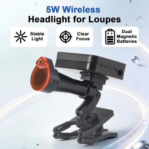 Dental LED Headlight 5W Wireless Loupe Headlight Light Clip-On Magnetic Battery