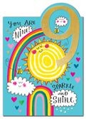 09.Birthday Card Age 9 Girl Sun & Rainbows