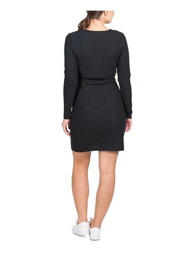 HIPPIE ROSE Womens Black Button Front Long Sleeve Crop Top Sweater S - Picture 5 of 9