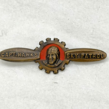 Vintage Capt. Hawks Sky Patrol Pin Badge Cracker Jack Style Aviation