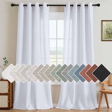 H.Versailtex Living Room Linen Curtains Home Decorative Grommet Curtains