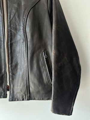 Vintage Schott Cafe Racer Leather Jacket Womens Size 16 Motorcycle