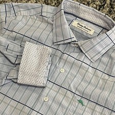 Tommy Bahama Sarasota Stretch Long Sleeve Button Up Shirt Mens L Blue Per