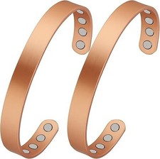 Pulsera magn tica de cobre para hombres y mujeres, 99,99 de cobre puro