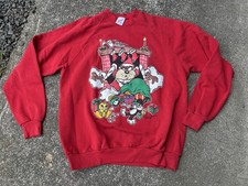 Vintage Tazmanian Devil Christmas  Sweatshirt 1993 Warner Bros XL Co USA Rare