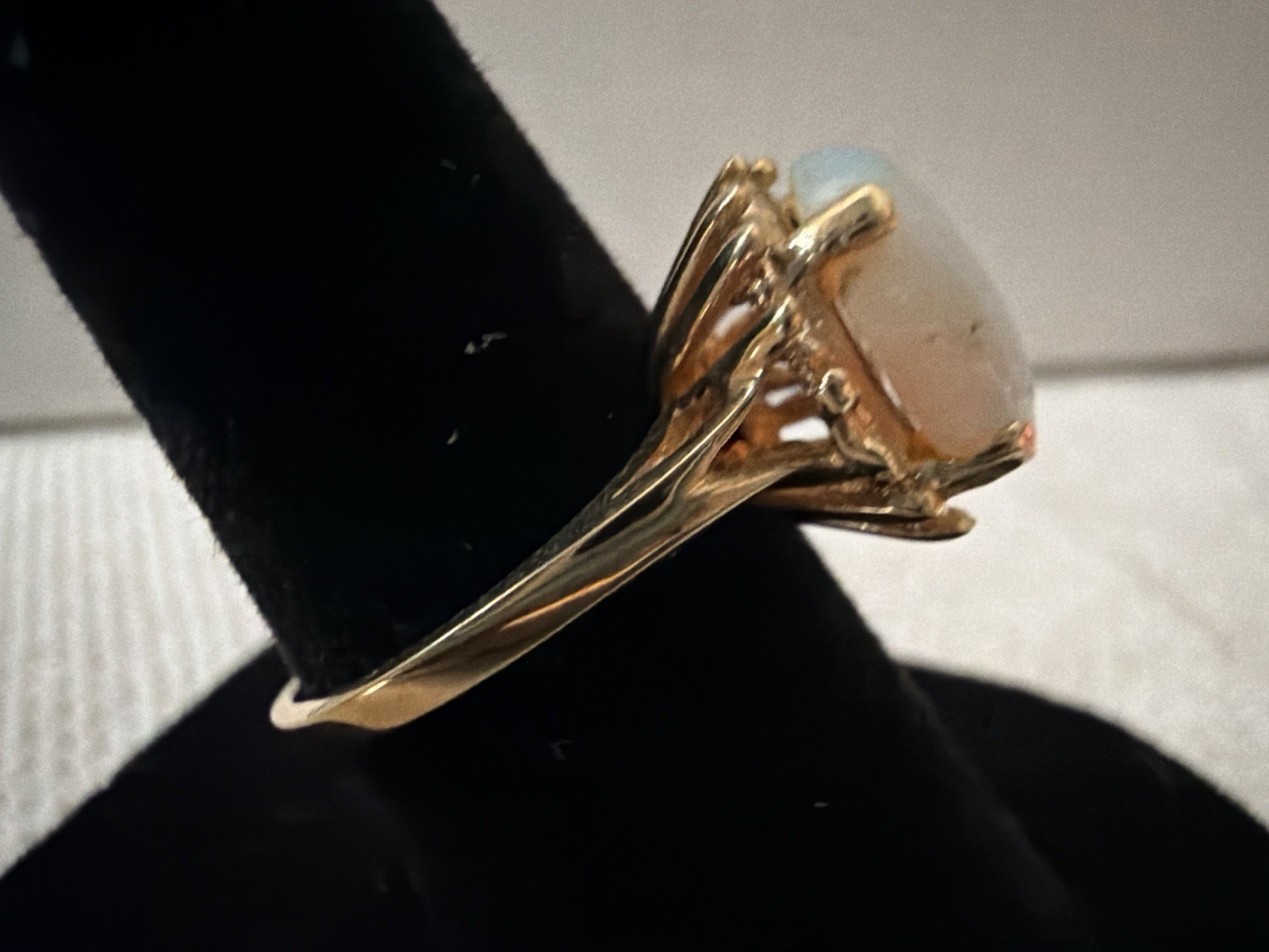 Antique Solid Gold Opal Ring Victorian Cathedral … - image 4