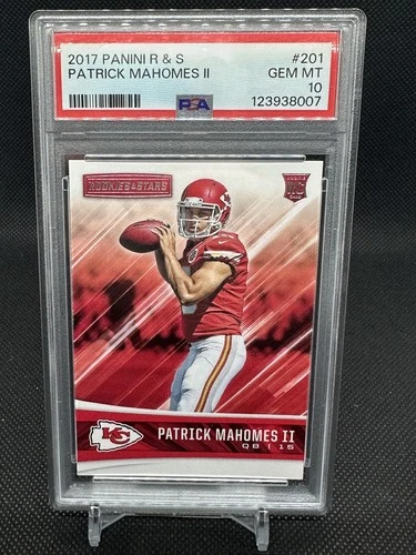 2017 Panini Rookies Stars 201 Patrick Mahomes II RC Rookie PSA 10 GEM MINT! 🔥