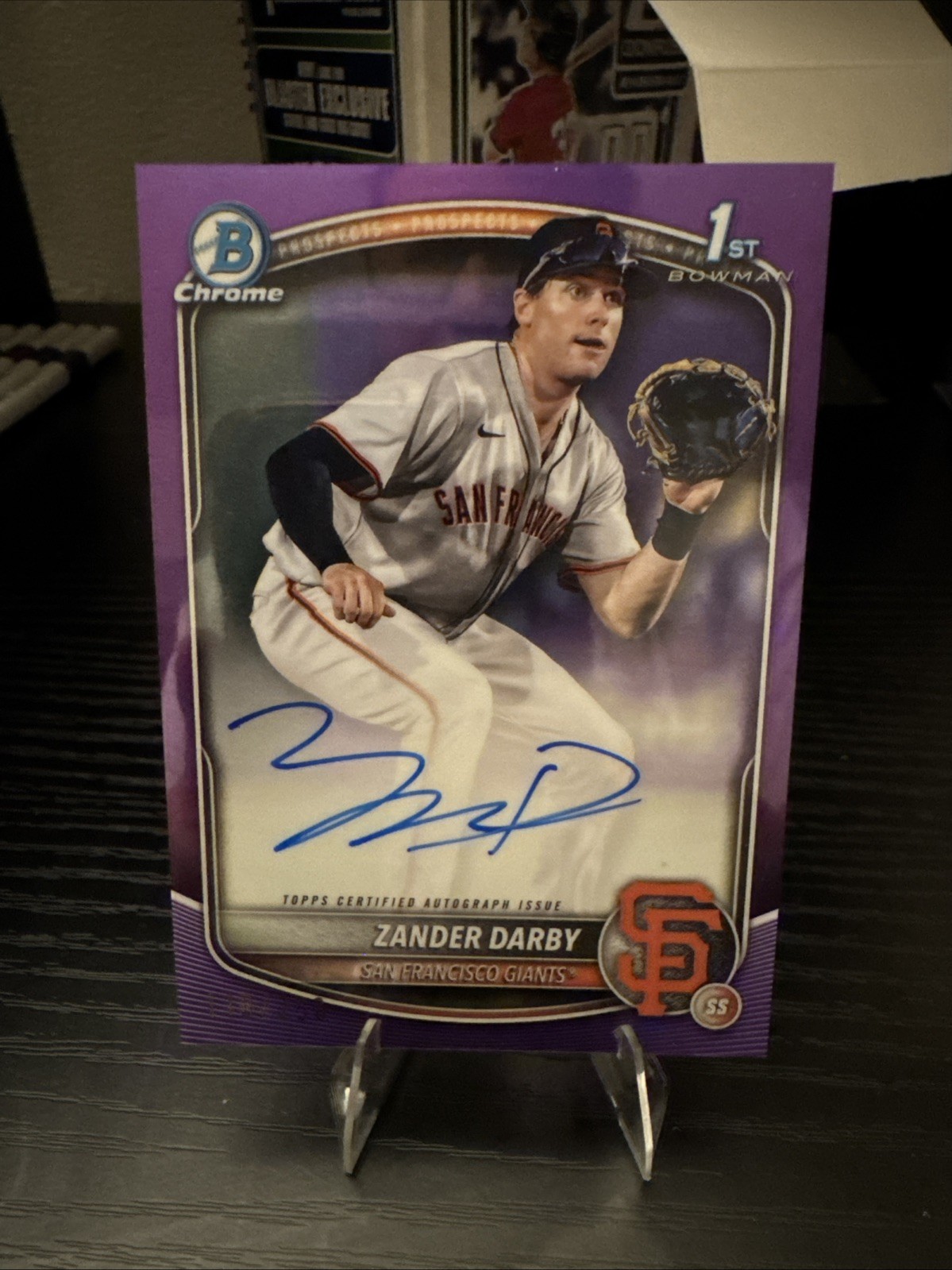 2025 Bowman Chrome Zander Darby 1st Bowman Auto Purple Refractor #110/250