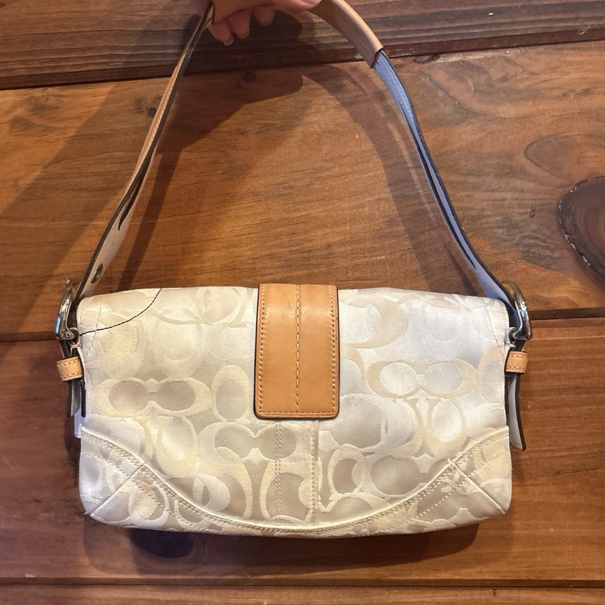 Coach Optic Silver Bumble Bee Soho Flap Shoulder Bag Limited