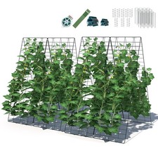 GYMAX 2 Pack Green Metal Trellis for Cucumber Tomatoes 122x43cm