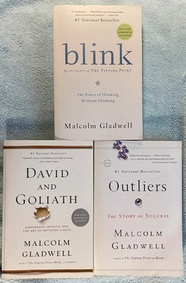 One Lot Of 3 Books By Malcolm Gladwell   Blink, Outliers, David and Goliath