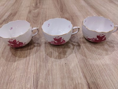 3x Herend Apponyi Purpur Tasse 