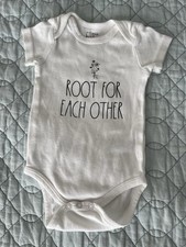 Rae Dunn “Root For each Other” Baby Bodysuit White Infant 6-9 Months Cute