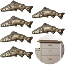 6packs Fish Cabinet Pulls Drawer Knob Pull Handle Door Drawer Handle knob Dre...
