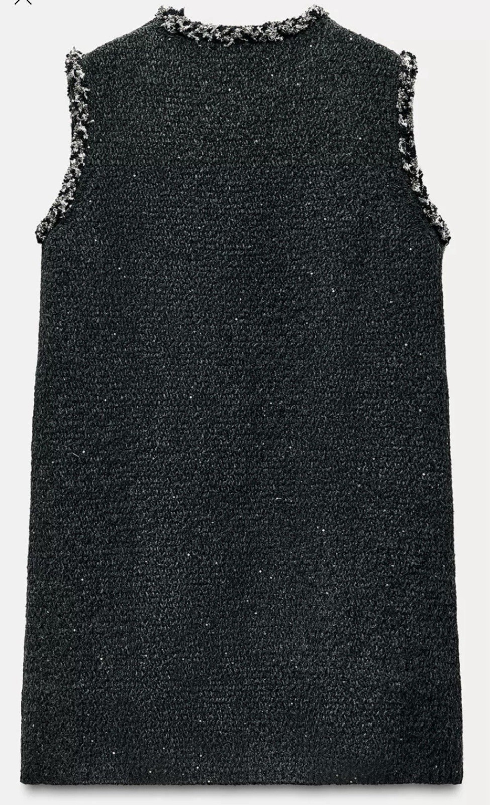 Zara Women’s Chic Black Knit Sequin Dress with Fringe Trim 8146/108 Size S NWT thumbnail 2