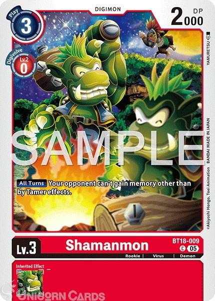 BT18-009 Shamanmon : Common Foil : AD01: Advanced Booster Digimon Generation