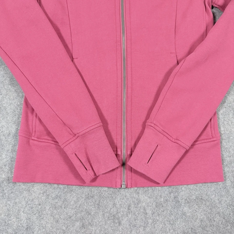 Moletom com capuz feminino Lululemon zíper completo roupa ativa mergulho malva tamanho 6 rosa - Imagem 2 de 4