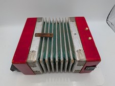 Hohner Venezia 10 Button Accordian Silver and Red